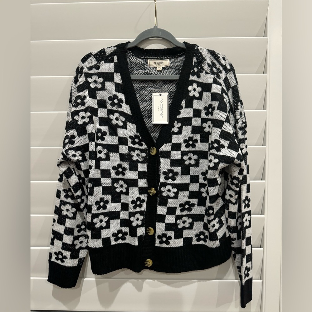 No Comment Cardigan womans sweater NWT!